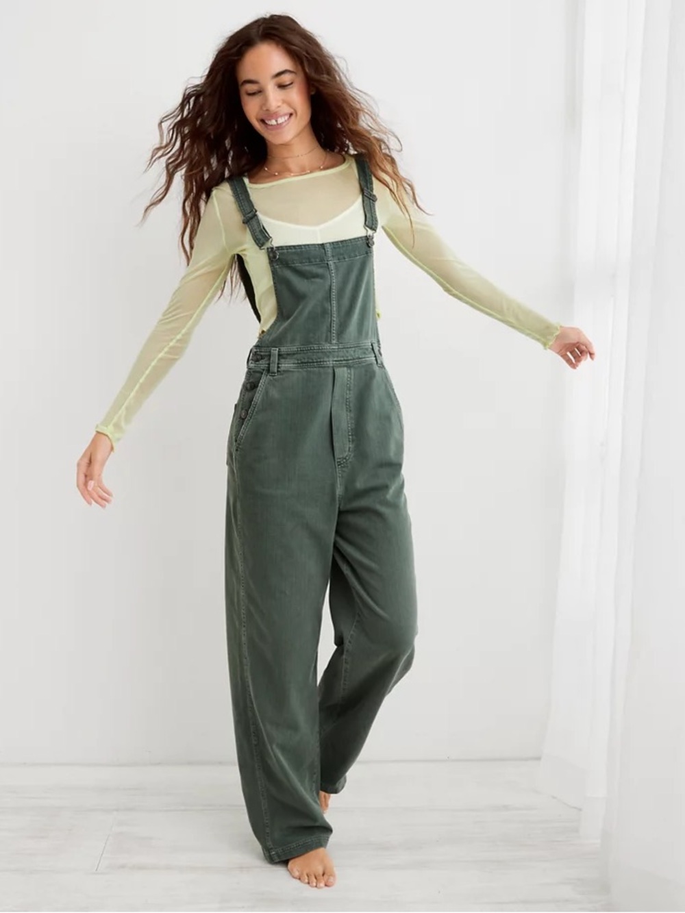 Aerie Y2K Baggy green overalls